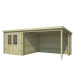  Outdoor Life Products | Tuinhuis met Overkapping Sunniva 570 x 275 | Geïmpregneerd | Olijfgroen 260856-01